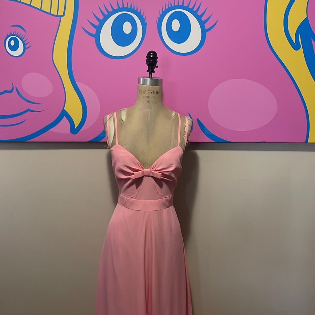 Moschino Cheap Chic Pink Silk Long Dress Gown Bows